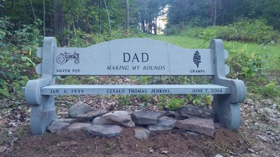 Bench with Lettering on Seat